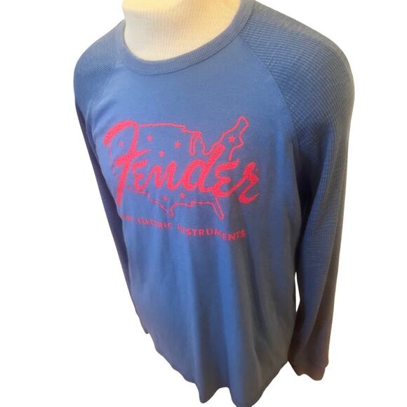 FENDER by LUCKY BRAND LONG SLEEVE WAFFLE SLEEVE SHIRT MENS SIZE LARGE - Picture 2 of 4